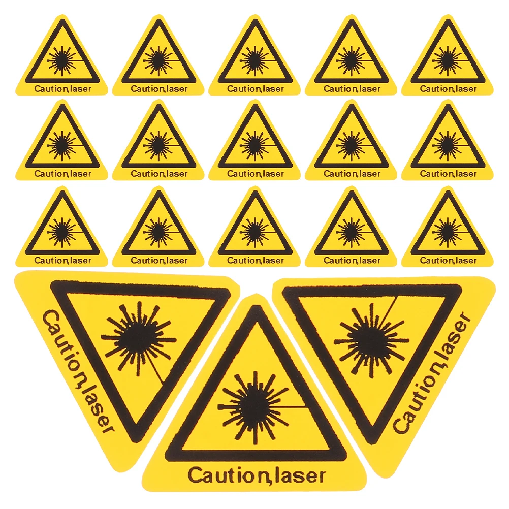 

30pcs Warning Signs Self Adhesive Safety Stickers Bright Yellow Rounded Corners Direct Attach Universal Use