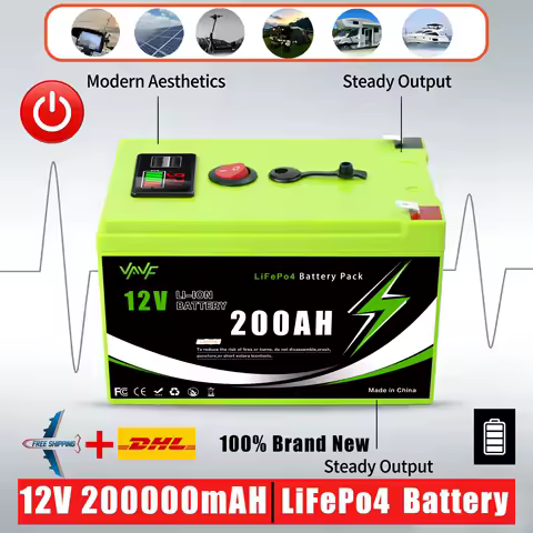 12v Lithium Battery 200AH LiFePO4📼 Battery with Smart BMS-Ideal for Solar Power, RV🍽️Marine&amp;Off-Grid Home Energy Storage