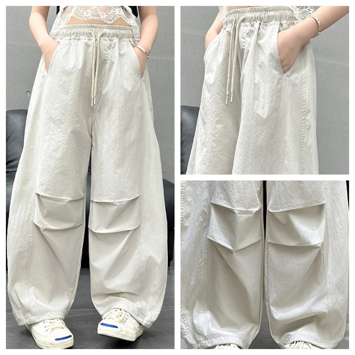 Girls Pants Teen Girls Striped Trousers With Side Pockets Princess Baggy Pants Child Cargo Pants Toddler Trousers Ages 4-14Y