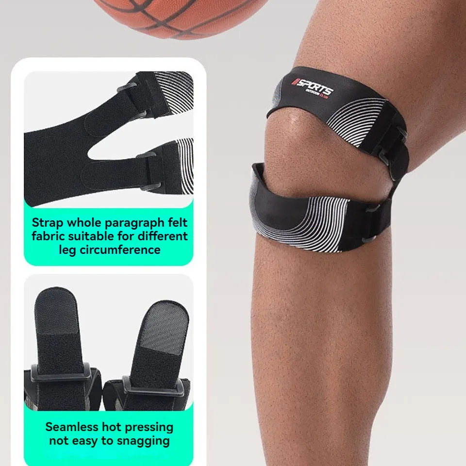 Double-Layer Patellar Strap Silicone Cushioning Patellar Tendon Discomfort Maintains Patellar Stability Adjustable Knee Support