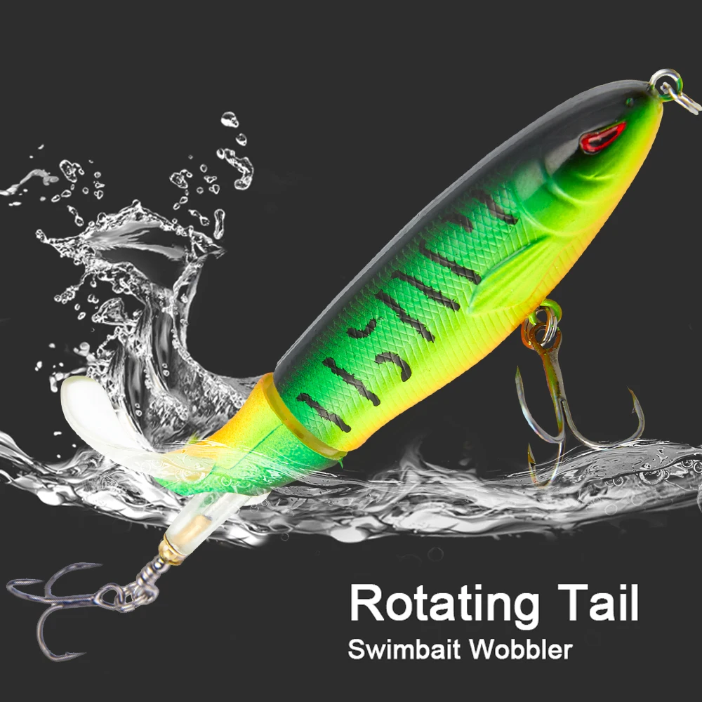 

Fishing Crankbait Whopper Plopper 10cm/14cm Topwater Fishing Lure Artificial SwimBait Hard Popper Rotating Tail Fishing Tackle