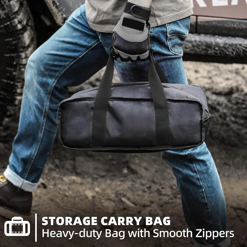 Tali Pemulihan Kinetik (48000Lbs 1in x 30ft) + 2 Buah Belenggu Lembut Sintetis, Tali Perebut Energi Elastisitas 30% Tugas Ekstrim untuk 4 orang