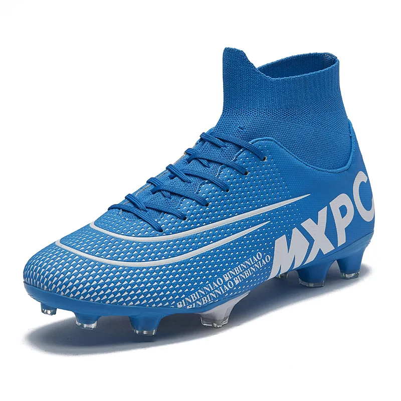 2023 New Football Boots For Men High Ankle Anti-Slip Soccer Shoes Long Spike Adults Cleats Grass Training Kids Sports Sneakers