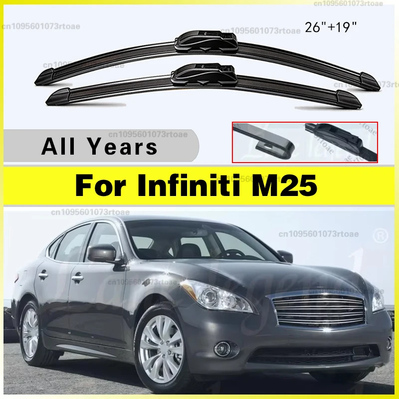 

Car Accessories U Type J Hooks Car Wiper Blades For Infiniti M25 All Years Windshield Windscreen Front Window Blades 26"+19"