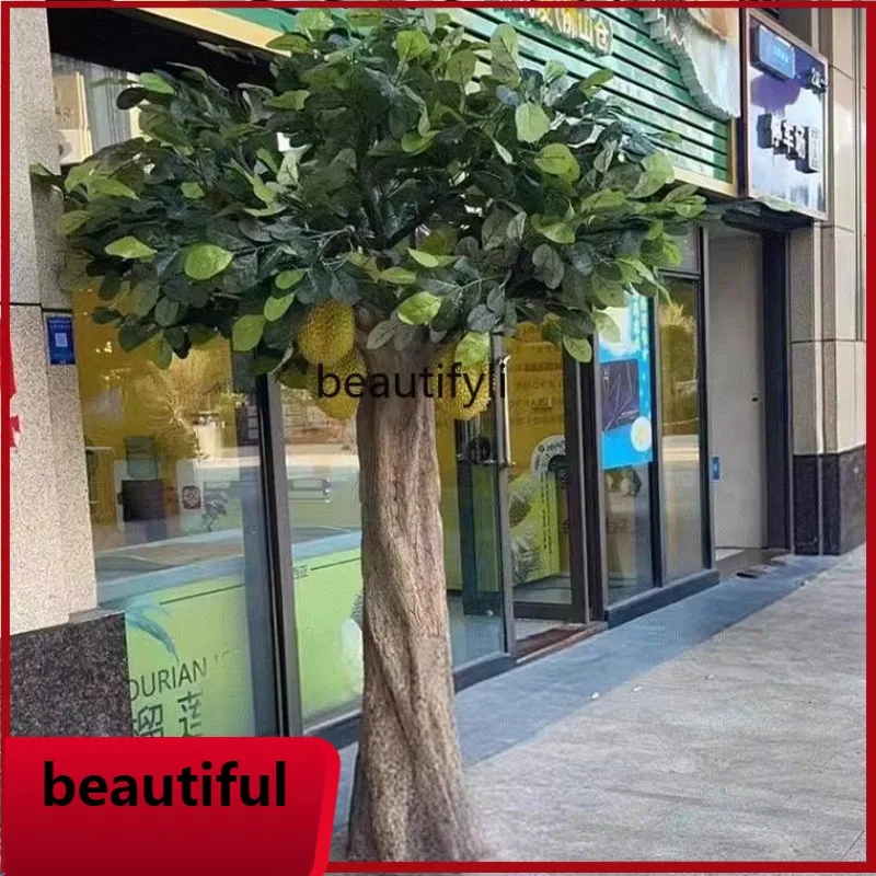 

F132 Fiberglass simulated fake durian tree fruit elm, banyan tree decoration custom large interior decoration