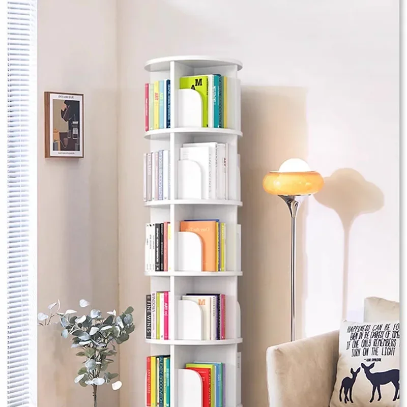 Rotating Nordic Bookcase Magazine Corner Racks Modern Shelf Nordic Replica Book Rack Cabinet Estanterias Space Saving Furniture