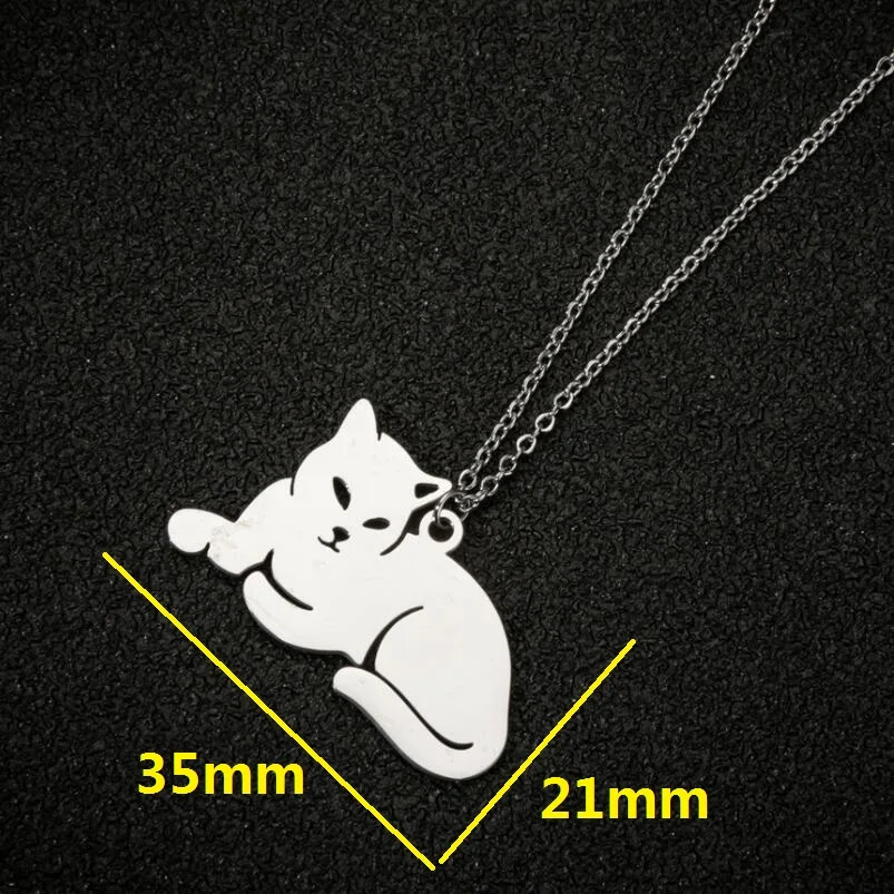 Shuangshuo Stainless Steel Necklace Choker Reto Animal Fox Pendant Necklace for Women Simple Fashion Jewelry Birthday Gift