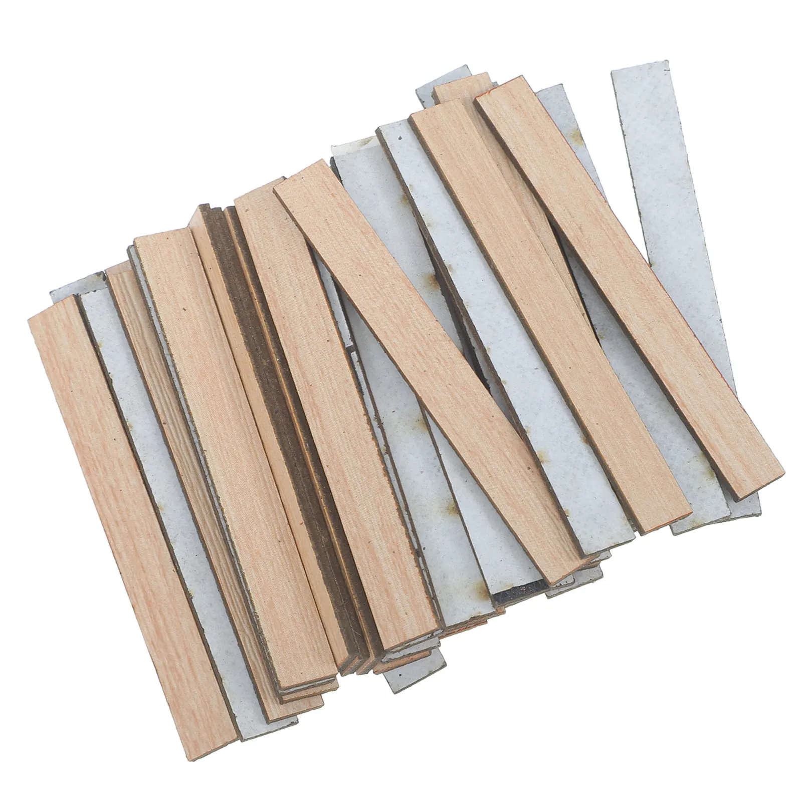 

40Pcs Miniature Dollhouse Flooring Sheets Peel and Stick Wood Grain Self Adhesive 2.4x0.3 Inch 1:12 Scale Floorboards for DIY