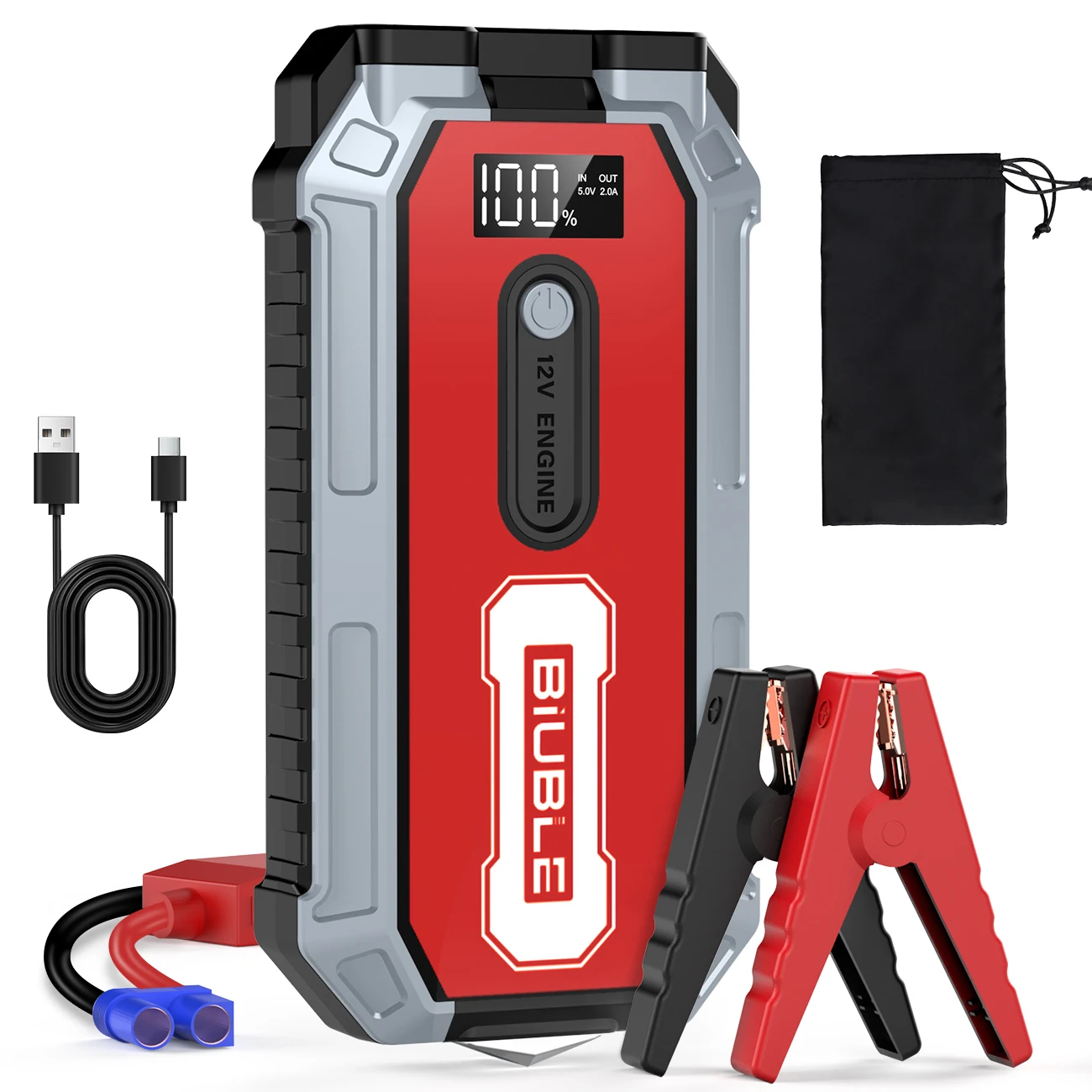 Auto-Notfall-Starthilfegerät, 2000A Spitzenstrom Autobatterie-Ladegerät Powerbank, 12V Notfall-Starthilfegerät Box/Batteriepack (Geeignet für alle Dieselmotoren oder 10,0L Dieselmotoren)