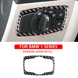 Carbon Fiber Headlight Switch Frame Trim Stickers For BMW 1 Series E81 E82 E87 E88 2008-2013 Auto Styling Decoration Accessories