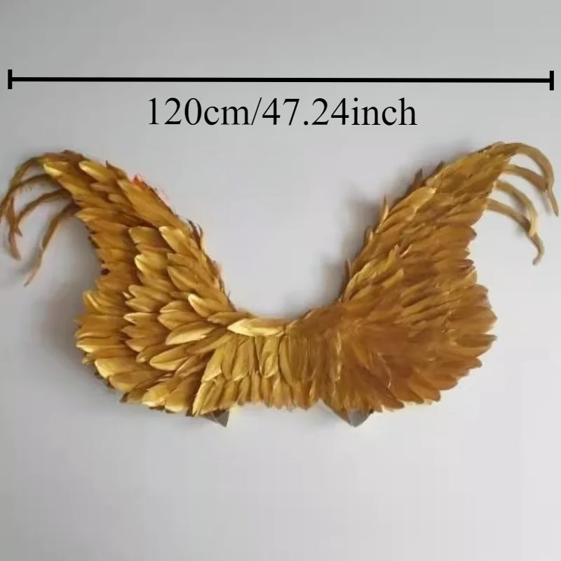 

Angel Princess Glod Feather Wings Halloween Model Catwalk Costume Stage Wings Nightclub T-Stage Performance Photography Props