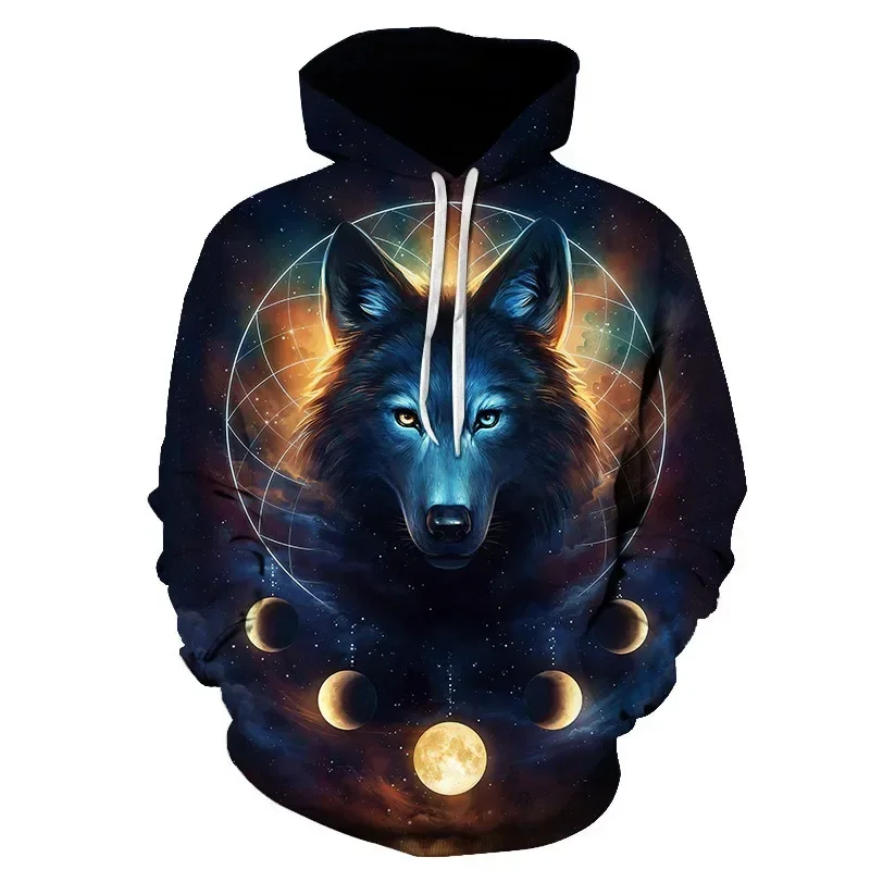 3D-Druck Hoodie mit Wolf-Motiv für Herren und Damen, modischer, lässiger Oversize-Pullover, Hip-Hop, Harajuku, Streetwear – Detail 20
