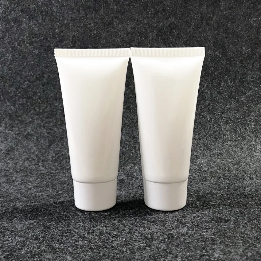 Empty 50g White Plastic Cosmetics Squeeze Tube 50ml Cleanser Cream Container Handmade Lotion Refillable Soft Bottles 10pcs