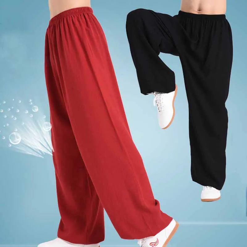 Tai Chi Pants Relaxed Bloomers for Men and Women Training Trousers Martial Arts Morning Exercise Unisex Group Performance Pants