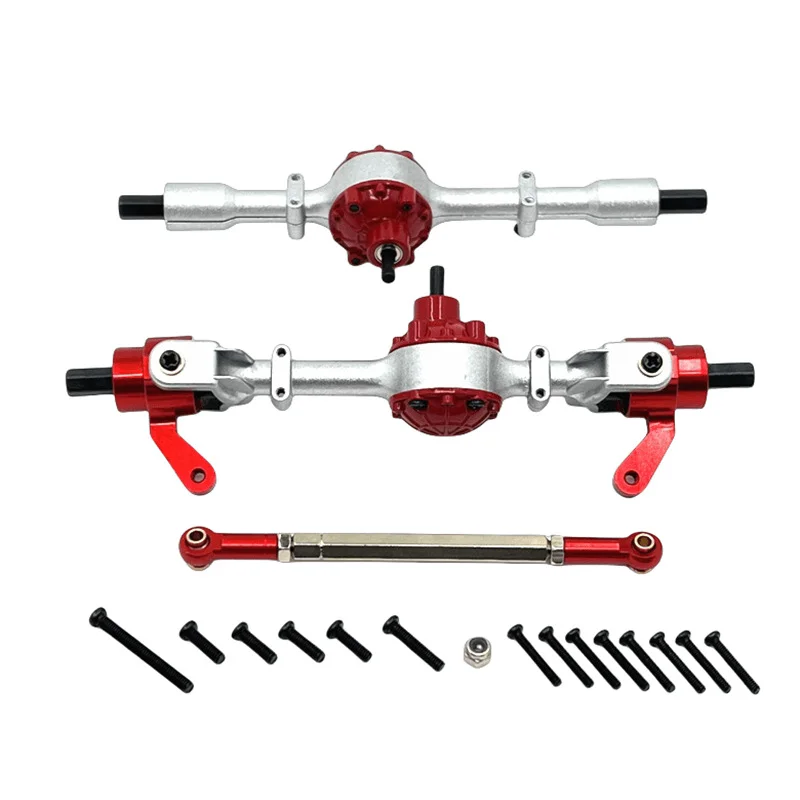 Zestaw metalowych osi przedniej i tylnej oraz wałów napędowych do WPL C14 C24 C34 C44 C54 B14 B24, części zamienne i akcesoria do tuningu samochodów RC w skali 1/16