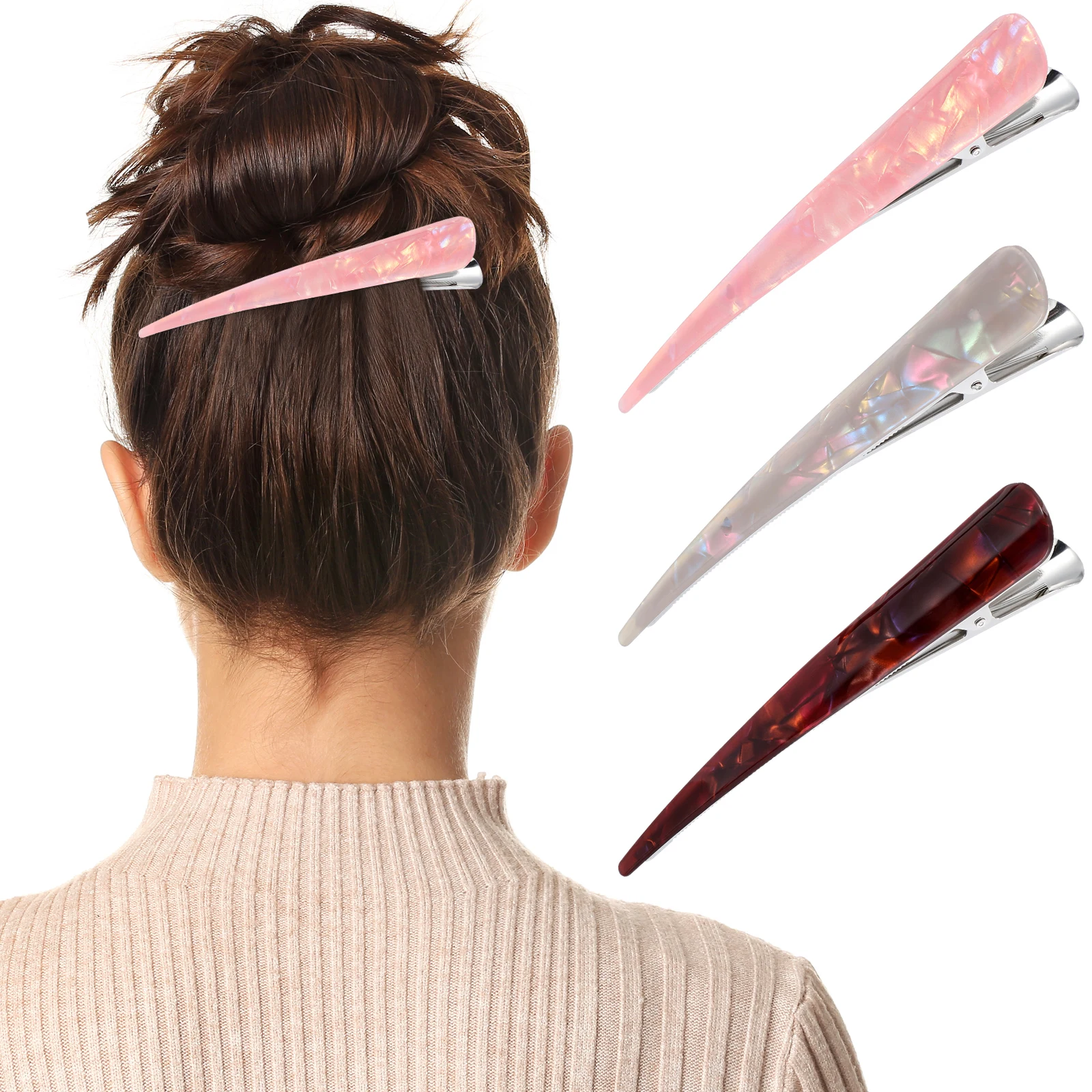 

3Pcs Women Hair Clips Large Acrylic Barrettes Durable Elegant Accessories for Various Hairstyles Hair Clips Large Hairpin