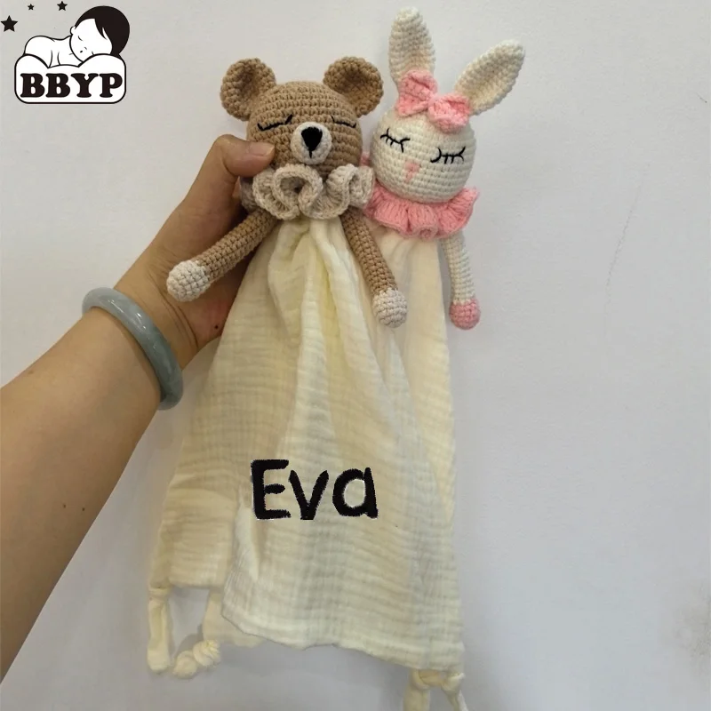 personlized Rabbit Doudou Flat Doudou Bunny Comforter Cotton Gauze Comforter kawaii Bear Sleeping Dolls Face Towel Birth Gifts