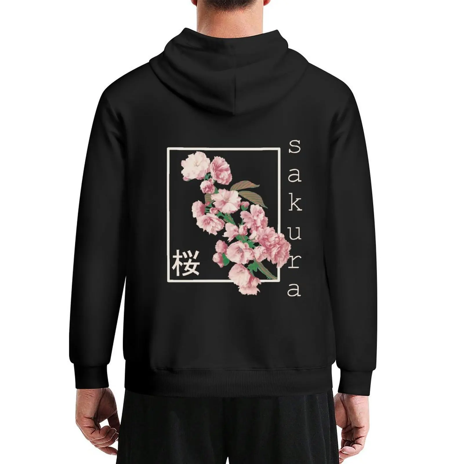 

Cherry Blossom Graphic Vintage Japanese Sakura Kanji Aesthetic Hoodie men's winter sweater autumn clothes tracksuit men