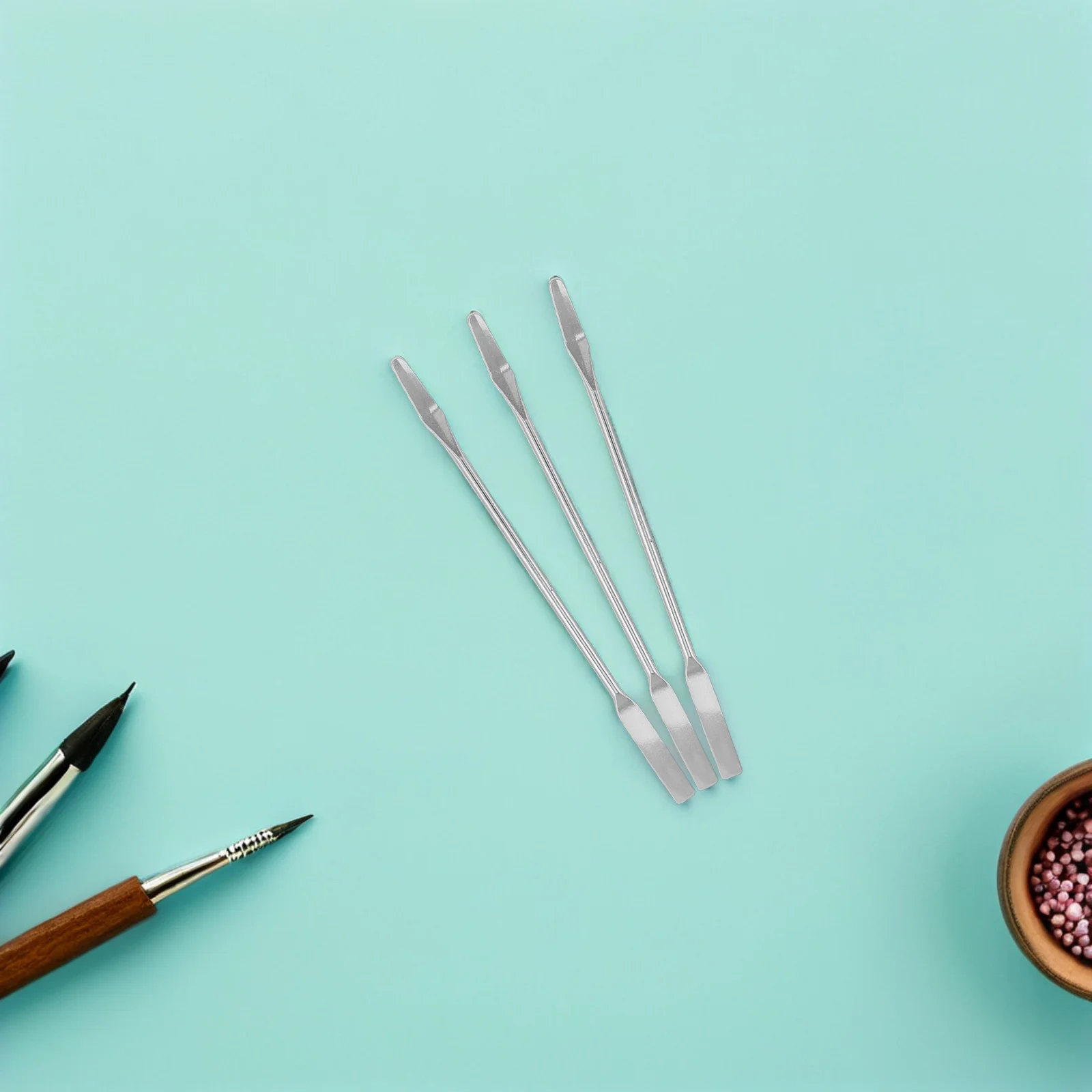 

20Pcs Double Ended Stainless Steel Makeup Mixing Spatula Foundation Stick Tool for Accurate Pigment Blending