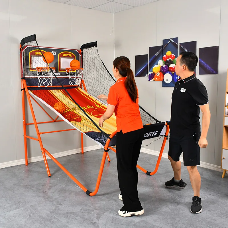 Luxury two-player scoring shooting machine reinforced with a quick assembly folding two-player basketball stand basketball machi