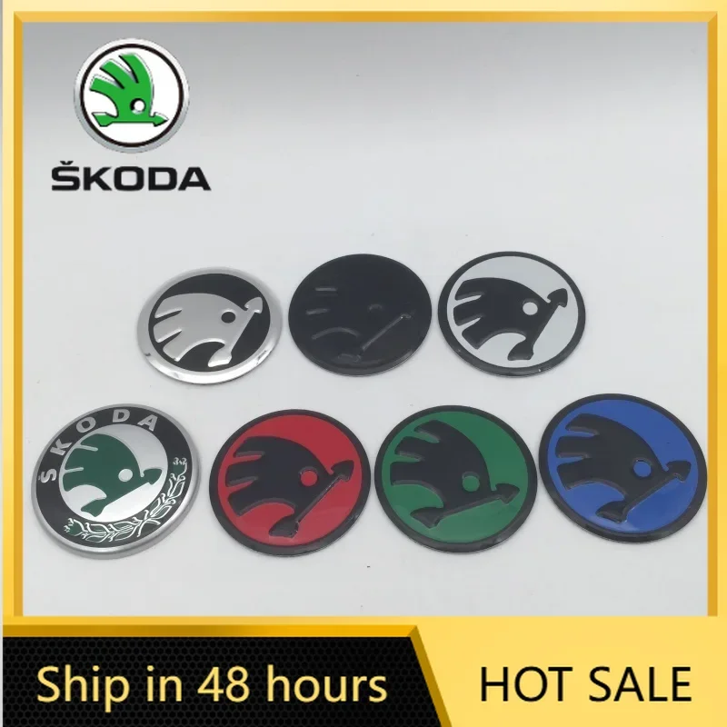

2025 New 1pcs 3D 42mm 43mm car Emblem Steering Wheel Center Badge sticker Decal Styling Auto accessories For Skoda
