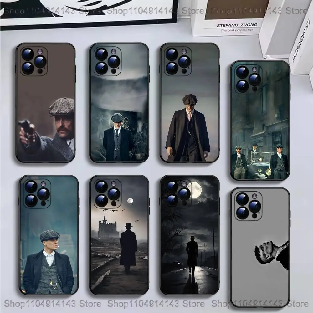 

Movie P-Peaky B-Blinders Phone Case For iPhone16,15,14,13,12,11 Plus,Pro Max,XS,X,XR,SE,Mini,8,7,Soft Black Cover