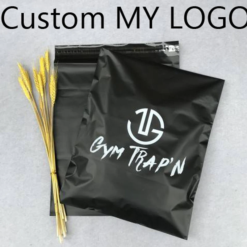 custom poly mailer with logo gold shipping bags Delivery mailer bags courier bags with logo for clothing