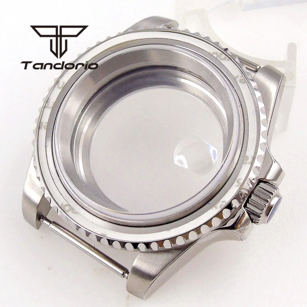 tandorio 40 mm Uhrengehäuse, AR-Saphirglas, 200 m wasserdicht, 120 Klicks, drehbare Lünette, passend für NH35, NH36, NH34, ETA2824, PT5000, Automatikwerk 8