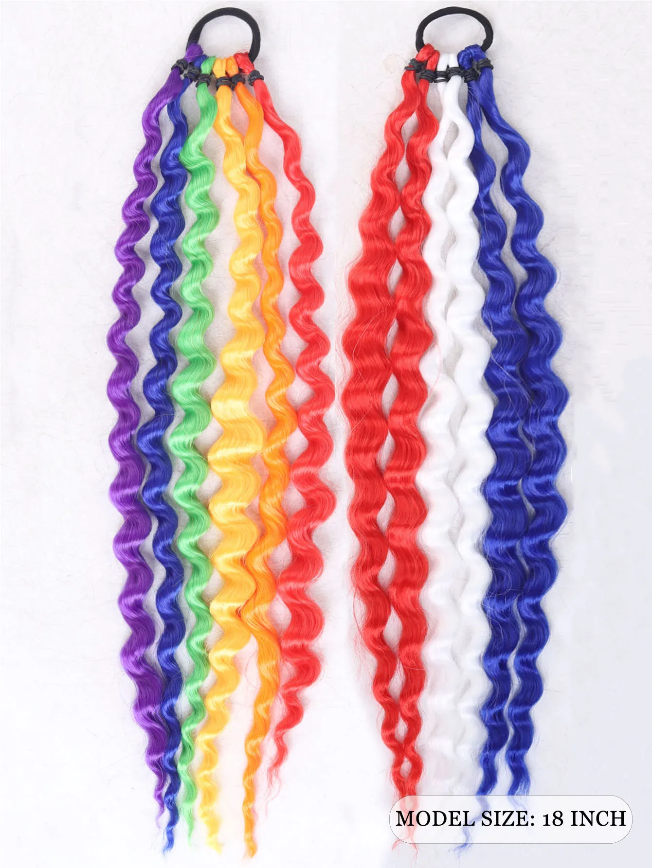 LM Synthetic Fashion Color Curly Synthetic Ponytail With Rubber Band for Women & Teens Daily Festival Party Halloween Crazy Days