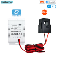 Solar PV Bidirectional Tuya Smart Life WiFi Energy Meter with 150A Clamp Current Sensor Transformer Power Monitor 110V 240VAC
