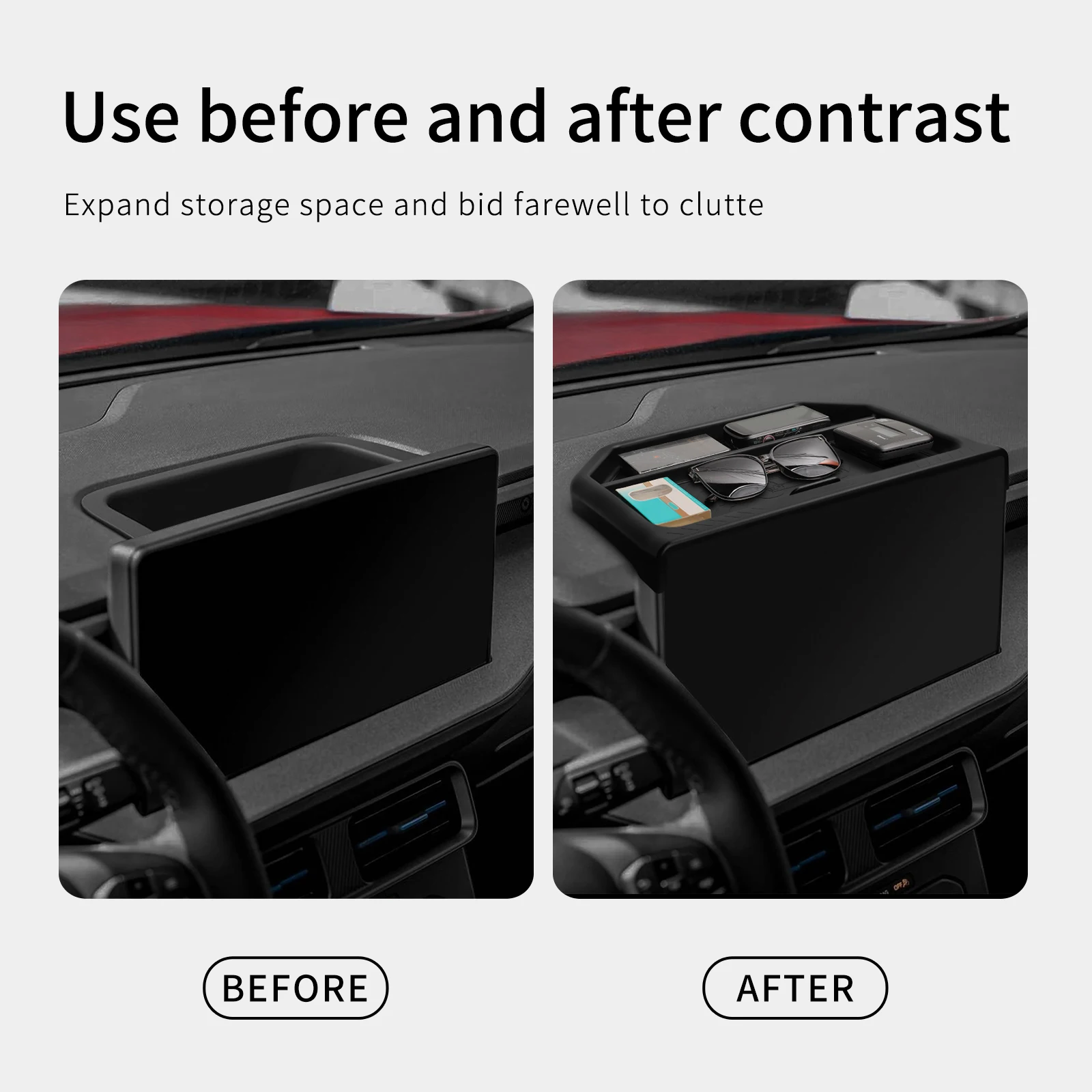 

Smabee for Ford Maverick 2025 Car Storage Box Central Control Screen Rear Storage Case Interior Accessories Dashboard Storage