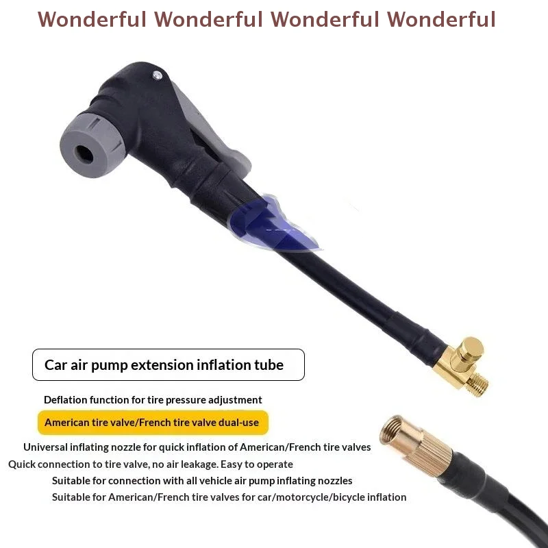 

2 In 1 Vehicle Tyres Repair Tool Can Deflate Hose Connector Accessories Car Tire Inflation Clamp Air Pump Extension Tube Adapter
