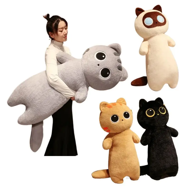 

Милые Креативные Мягкие плюшевые подушки в виде кота длинной формы, кукла, милые Мультяшные животные, мягкие игрушки для девочек, подарки на день рождения, украшения