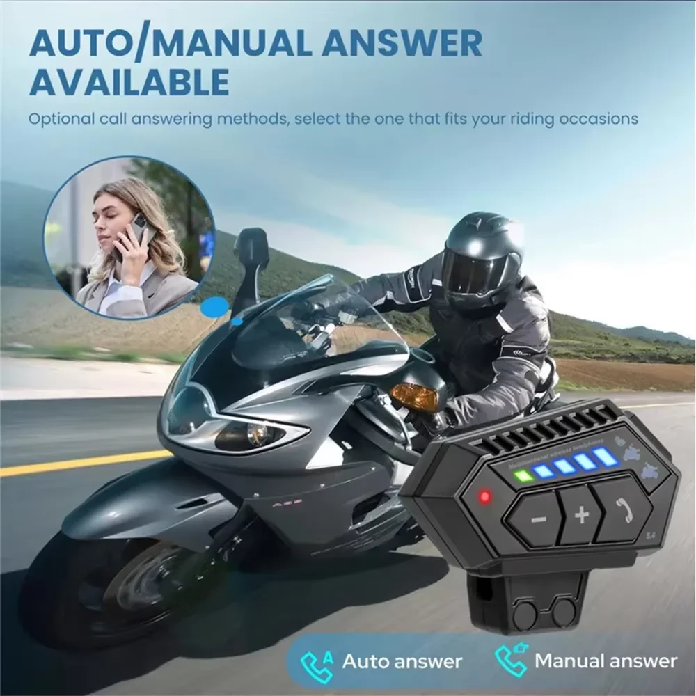 BT12-2X Motorcycle Helmet Headset Bluetooth Voice Assistant Handsfree Call Moto Earphone with Noise Reduction And Ambient Light