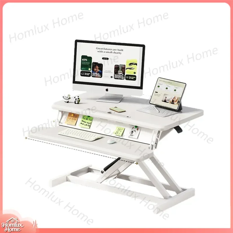 Standing Workbench Lifting Table Desktop Computer Heightening Rack Foldable Desk Notebook Holder Monitor Stand Adjustable