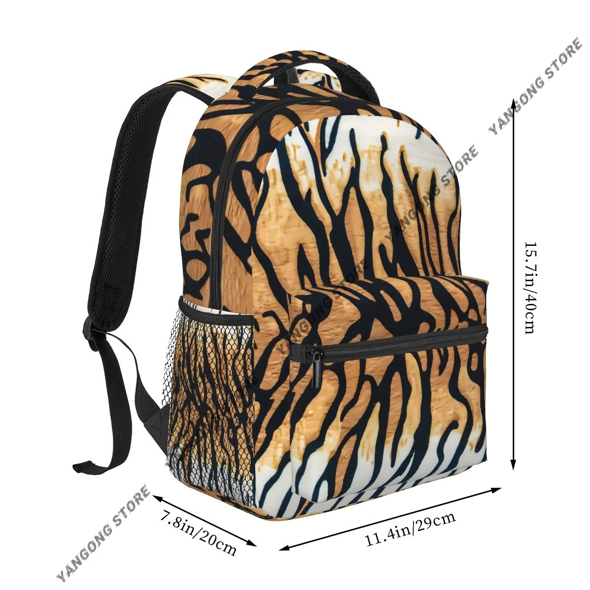 Tiger Striped Background Backpack For Teenagers Boys Children Student School Bags Unisex Laptop backpack Travel Shoulder Bag