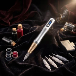 4Color Promotional LED Digital Permanent Makeup Beauty Pen Tattoo Eyebrow Machine & Cartridge Needles