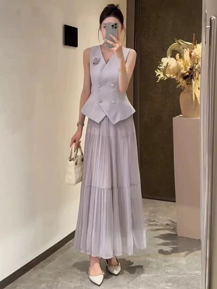

2025 Summer New French Small Fragrant Two Piece Set For Woman Skirt Sets Conjuntos Femininos Elegantes 2 Piece Sets Women Outfit