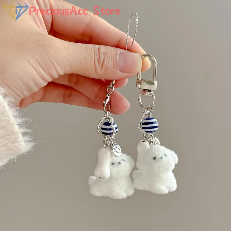 لطيف الكرتون رقيق الحيوان سلاسل المفاتيح جميل جرو أرنب بطة كيرينغ حلية المرأة حقيبة الملحقات حزام لتعليق الهاتف المحمول #2