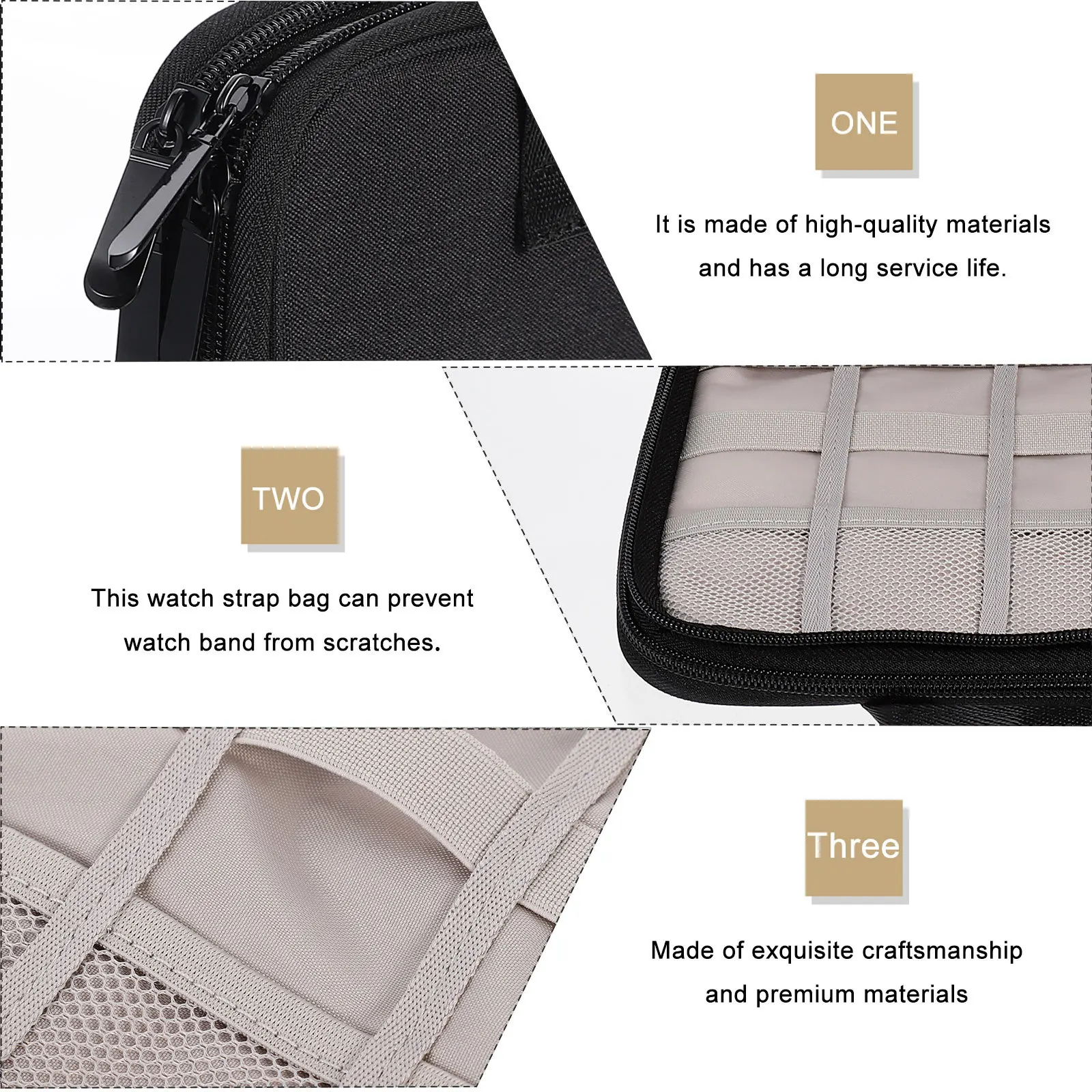 

1Pcs Watch Bands Storage Bag Durable Portable Double Layer Organizer Travel Watch Strap Carrying Pouch Accessories Holder