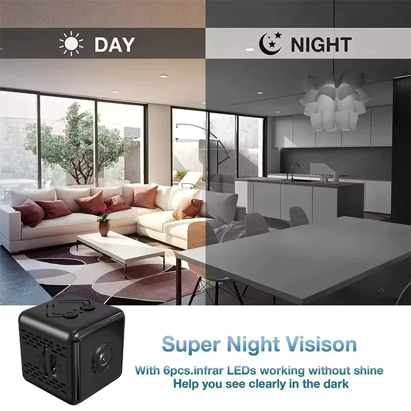كاميرا واي فاي صغيرة 4K Full HD كاميرا فيديو أمن الوطن للرؤية الليلية كاميرا مايكرو كشف الحركة فيديو مراقبة عن بعد