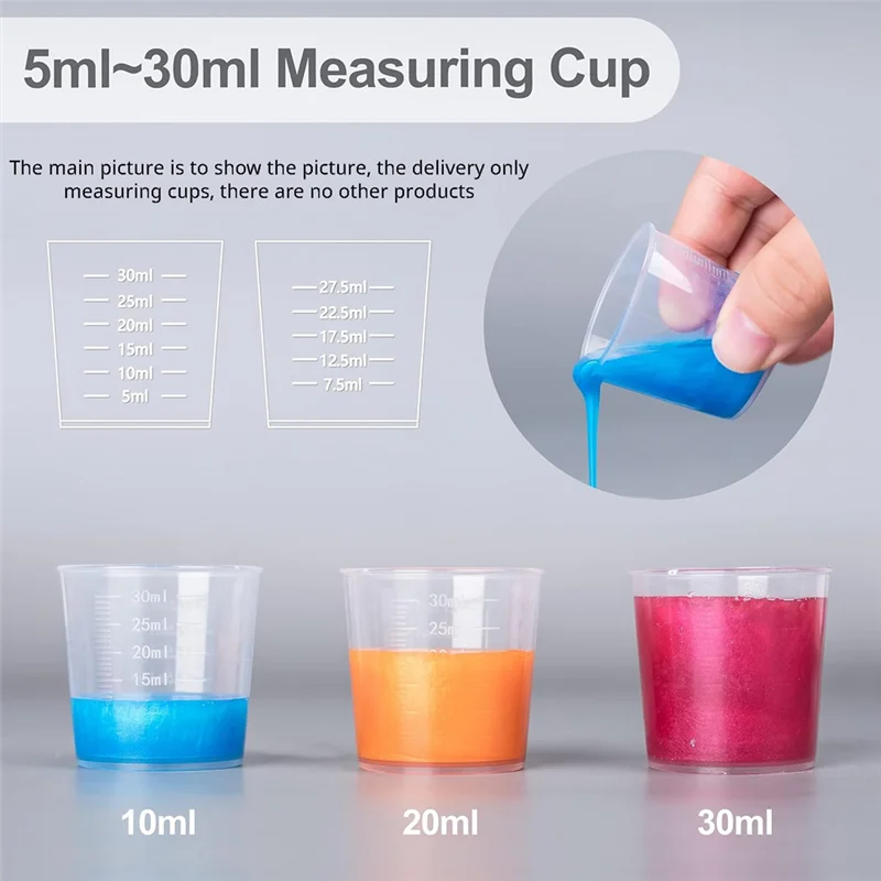 

A83F-Epoxy Mixing Cups Kit,200Pcs, Plastic, 30Ml Disposable Measuring Cups,,Dropper For Paint Mixing,Jewelry Making