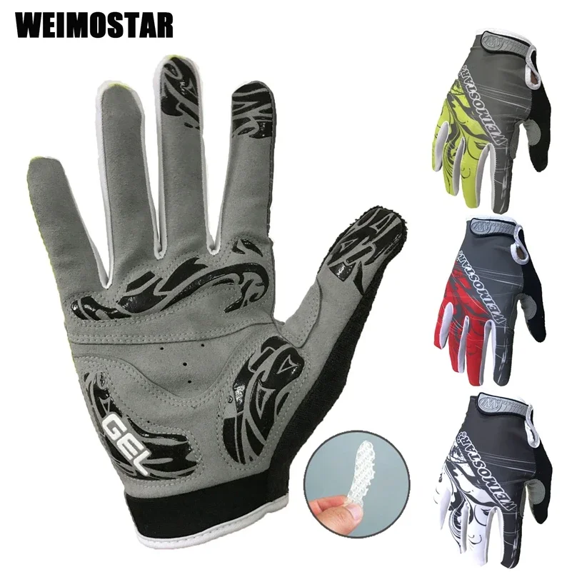 Weimostar Gel Padded Full Finger MTB Racing Gloves White