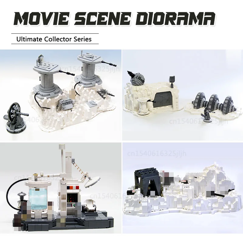 Movie Scene Attack Base Custom Model MOC Building Blocks Battle Turret Technology Bricks Tank Collection Toys Display Xmas Gift