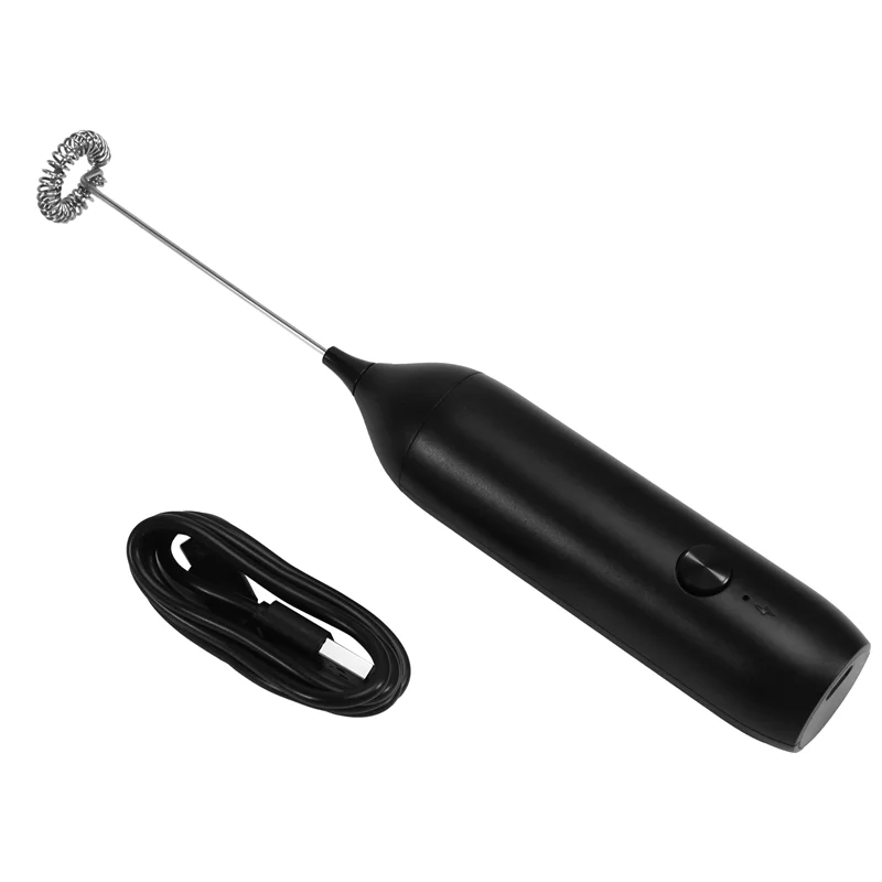 

D9-Handheld Electric Milk Frother USB Rechargeable Mini Foam Maker Drink Mixer Whisk Beater For Coffee Latte Matcha
