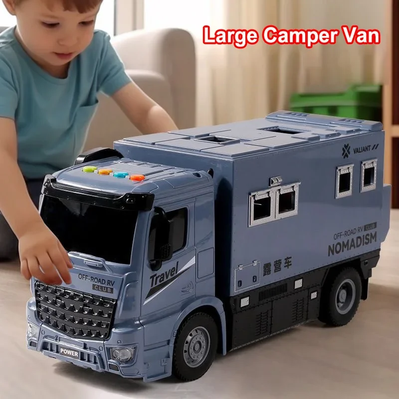 New Large Simulated Camping Car Model Inertial Sliding Off-road Vehicle Toy Light Music Children's Car Toy Birthday Gift