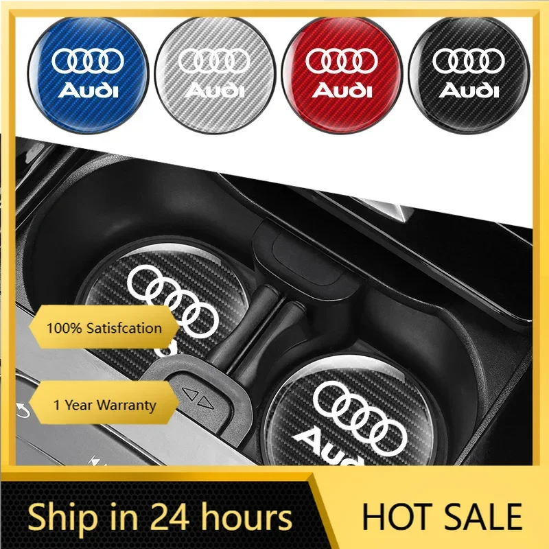 

2025 Hot Car Interior Coaster Pad Water Cup Slots Non-Slip Mat Accessories For Audi A3 A4 B5 B6 A3 8P 8V 8L A5 A6 C6 C5 A1 A7 A8