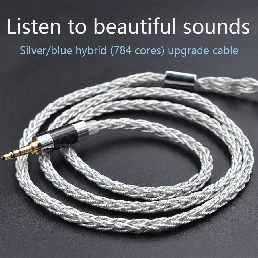 KZ 8 Core Silver Blue Hybrid 784 cores Silver plated Upgrade Cable Earphones Cable For KZ ZS10 PRO ZSN PRO ZSX DQ6 ZAX ASX ASF