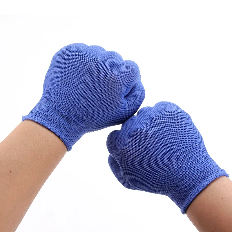 Nylon Dispensing Safety Protective Working Gloves Stick Hand Non-Slip Gardening Driving Nylon Labor Protection Thin Dispensing