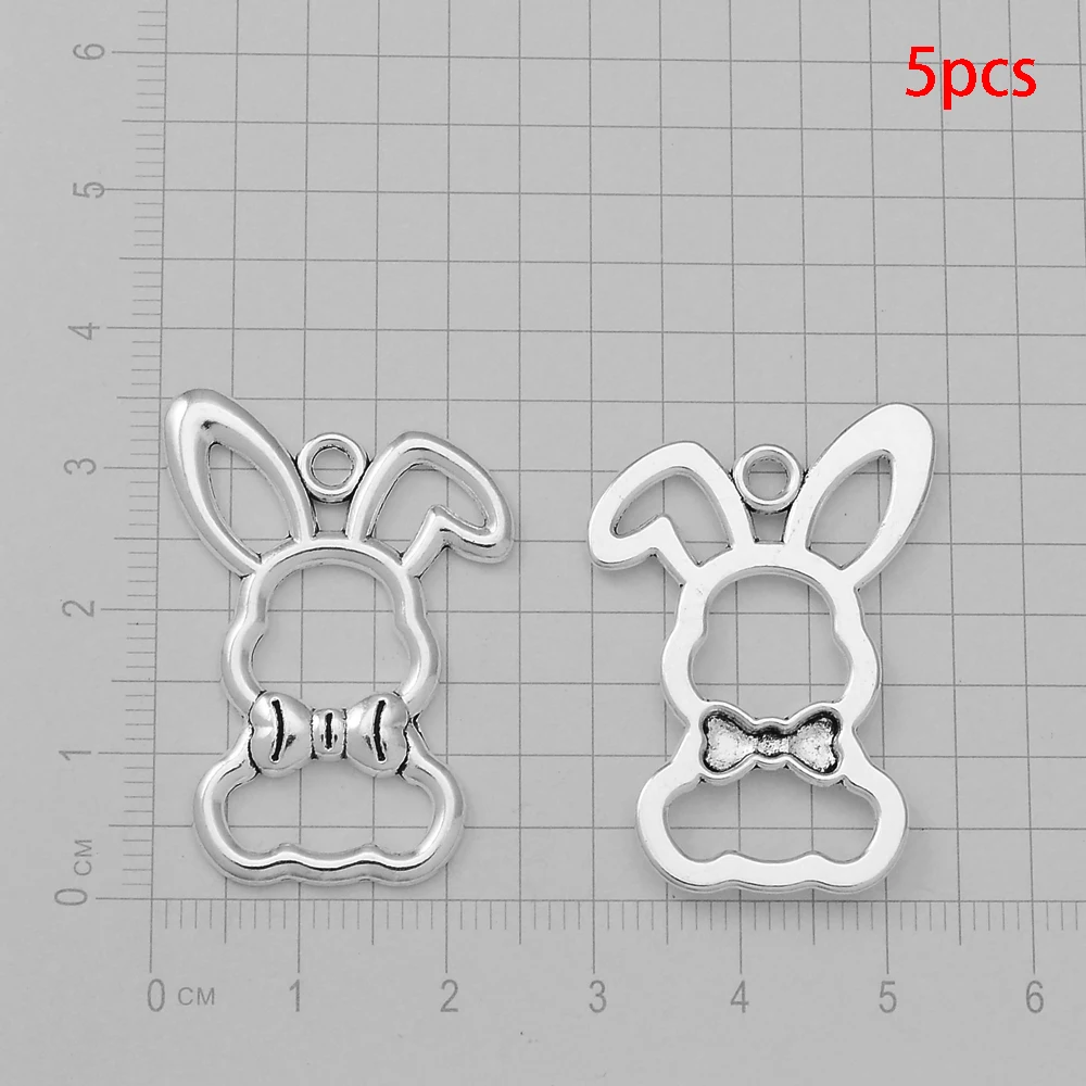 5/20pcs/lot Rabbit Bunny Charms Easter Egg Hunt Carrot Animals Pendant For Diy Jewelry Making Findings Supplies Accessories